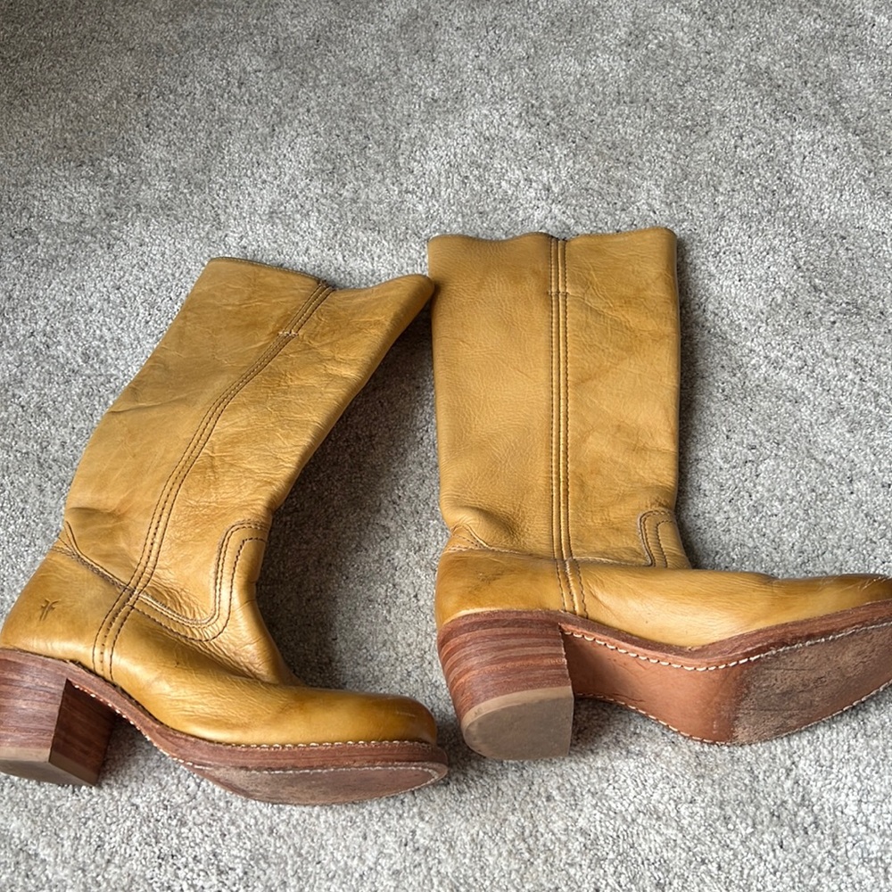 Frye Sabrina Tall boots in banana color 7